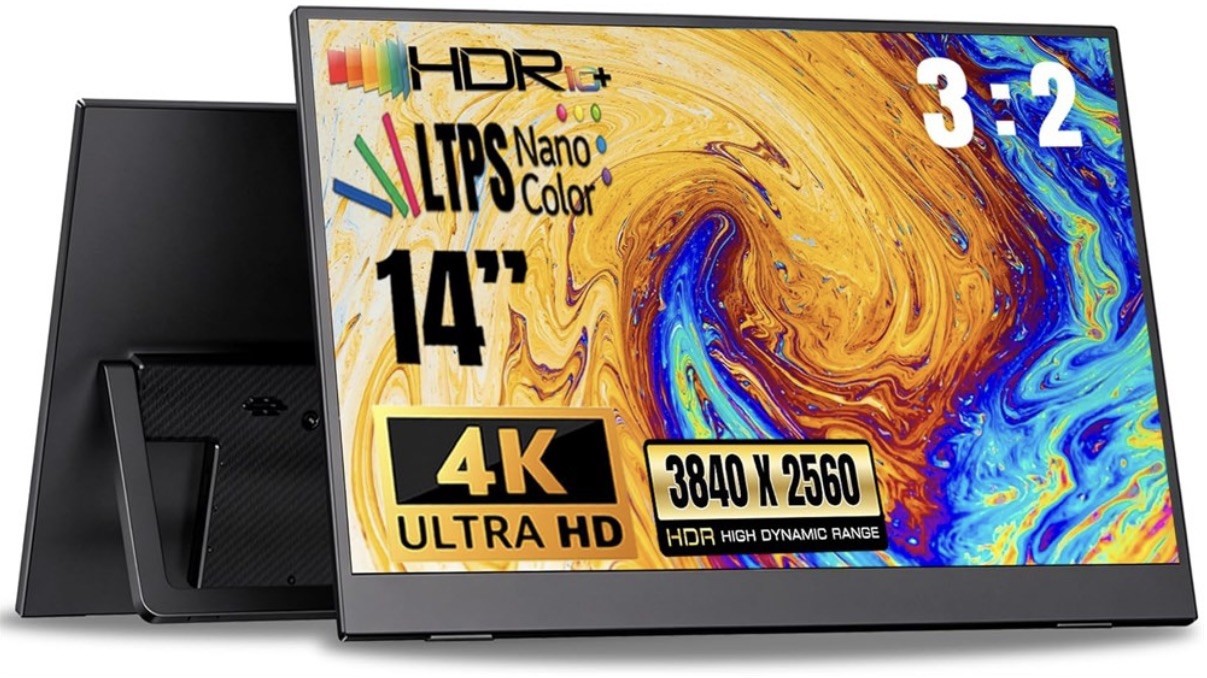 14” 4K Portable Monitor 3840x2160 60Hz HDR FreeSync 100% sRGB