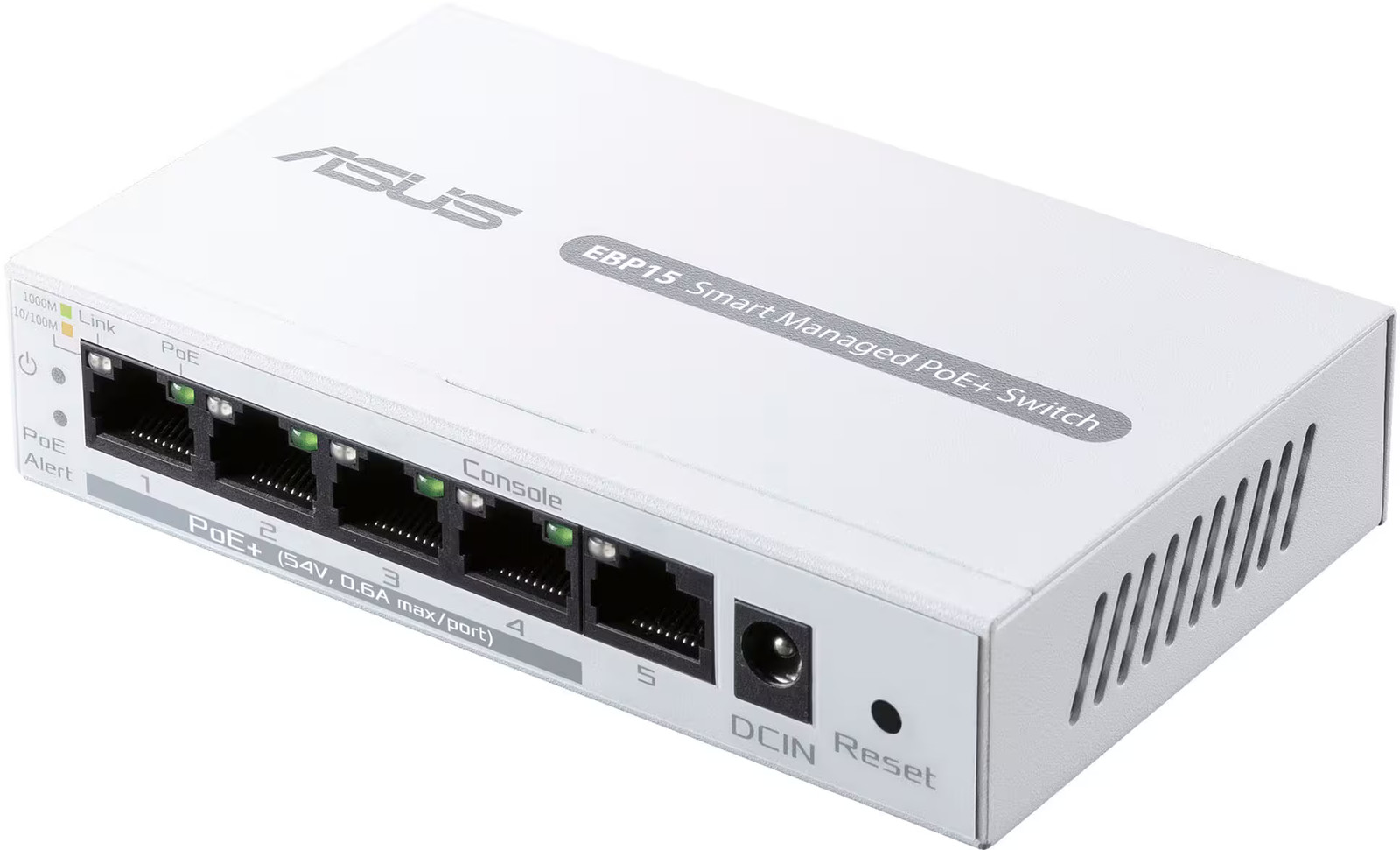 ASUS - ExpertWiFi EBP15 5-Port Gigabit Smart Managed PoE+ Ethernet Switch - W...
