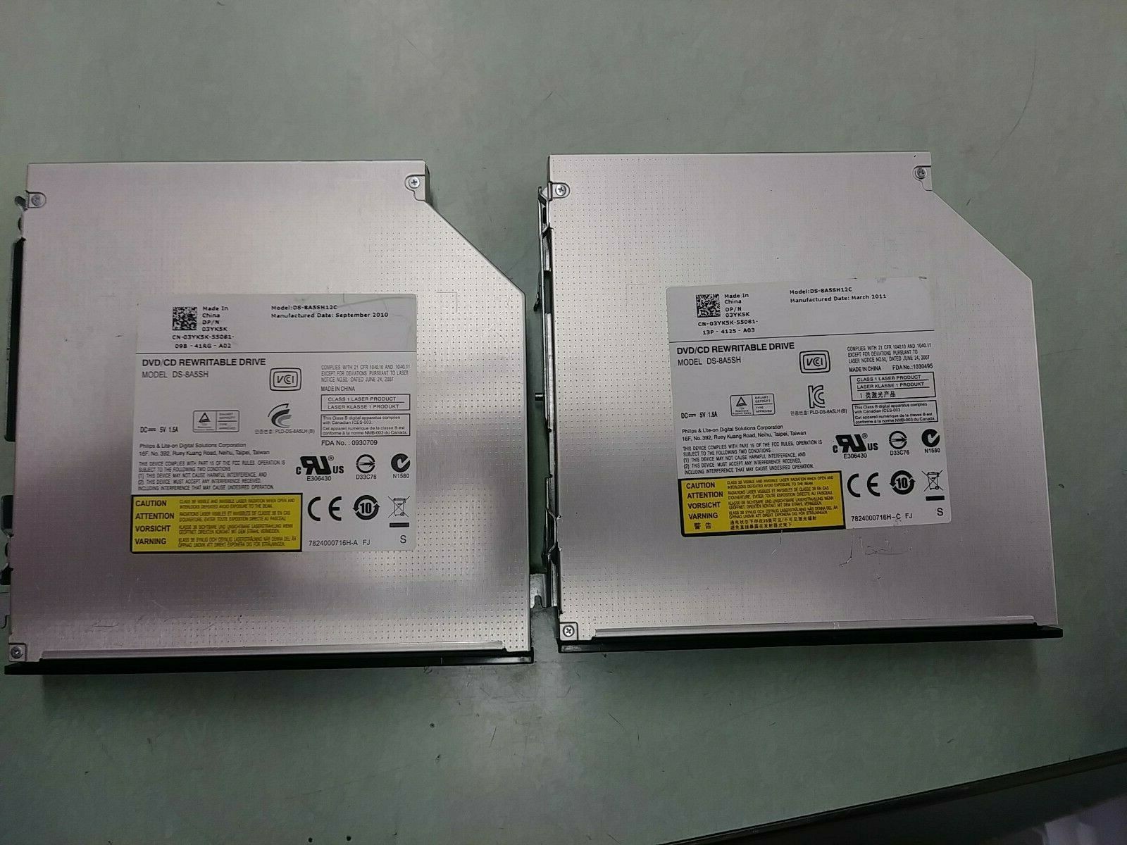 (2) Philips DS-8A5SH DVD/CD Rewritable Drive DS-8A5SH12C 03YK5K 3YK5K - Black