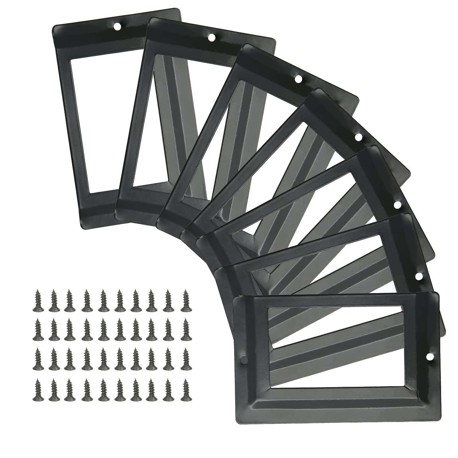 Piutouyar 24Pcs Tag Label Holder Antique Label Holder 80mm x 50mm, Black