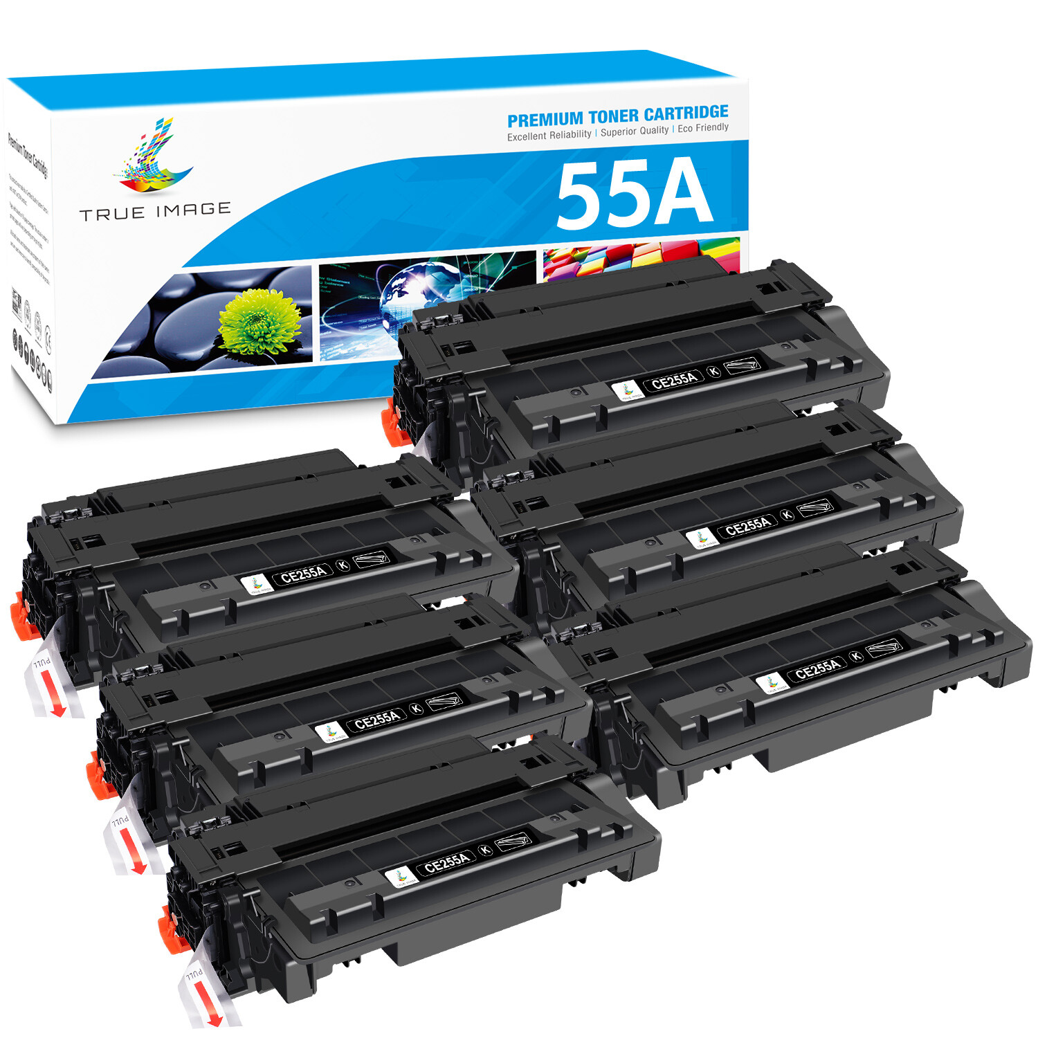 6 Pack CE255A 55A Toner fit for HP LaserJet Pro P3011 P3015D P3015n P3015X P3016
