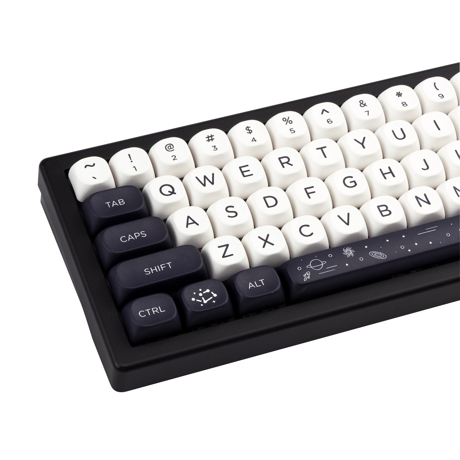 Black White PBT Keycaps Space Theme Keyboard Keycaps Mechanical