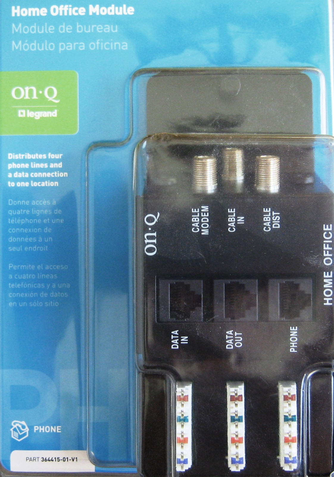 Legrand On-Q 364415-01-V1 Home Office Module 4 Tel Line DSl or Cable