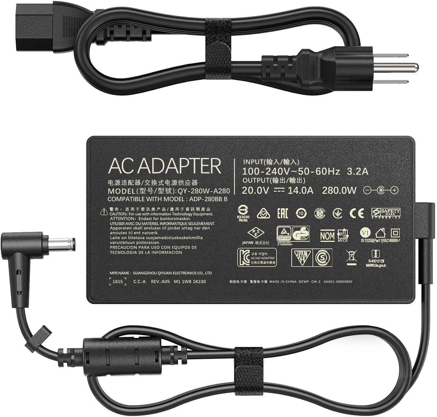280W ADP-280EB B AC Charger Compatible with Asus Rog Flow X16 Rog Strix T42-17