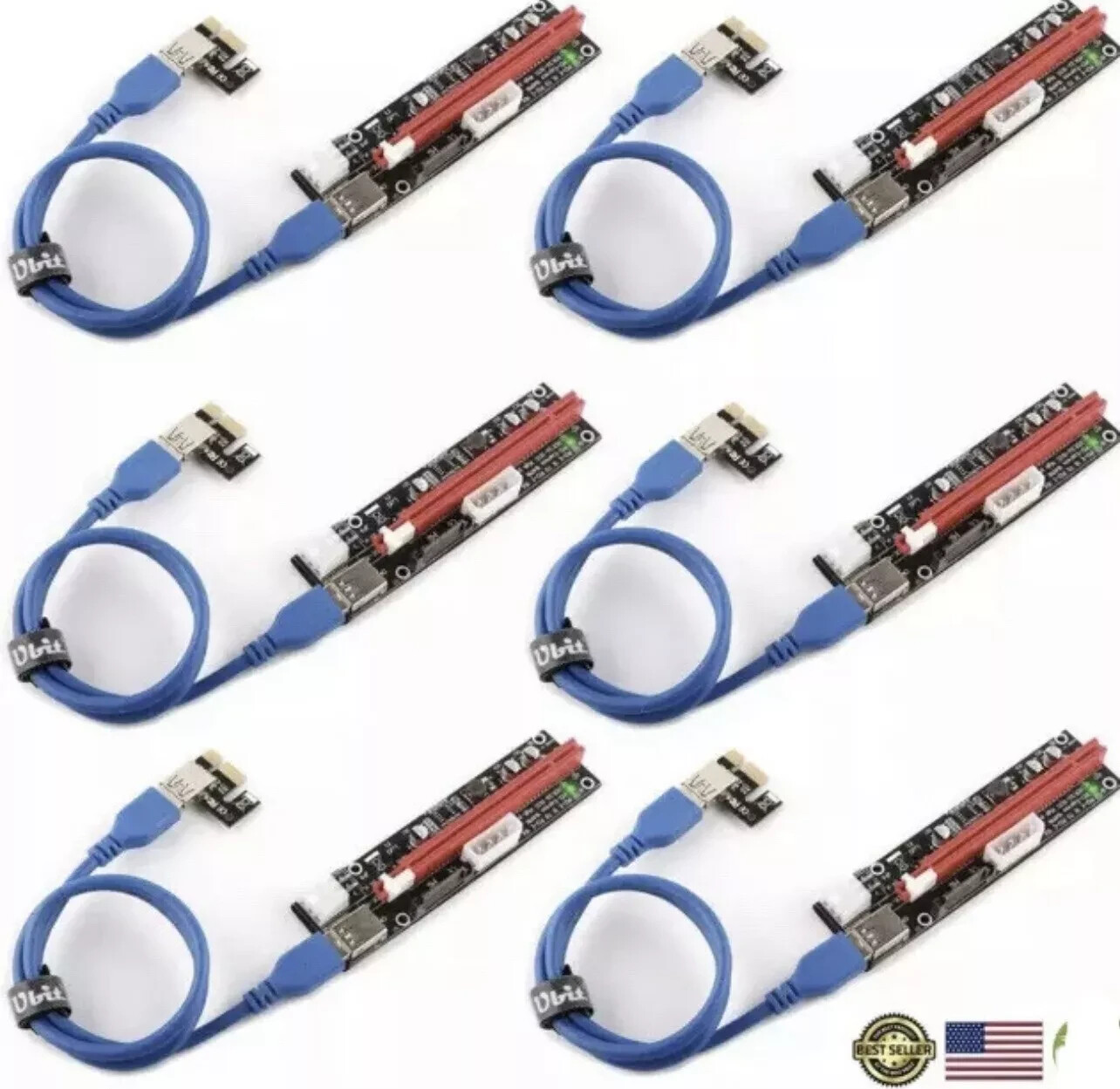 Ziyituod 6 Pack Latest PCI E GPU Riser Express Cable 6Pin MOLEX SATA