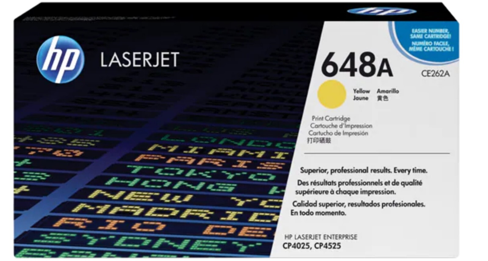 HP 648A Yellow Original LaserJet Toner Cartridge, CE262AC CE262A Genuine OEM