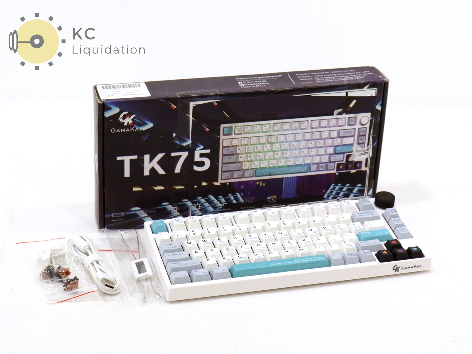 GK GAMAKAY TK75 75% Mechanical Keyboard with Knob Control Gateron Red Switch