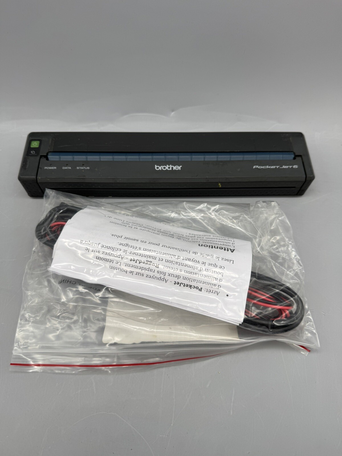 Brother PJ-622 PocketJet 6 Portable Printer W/ 12 Volt Hardwire Cord- No Battery