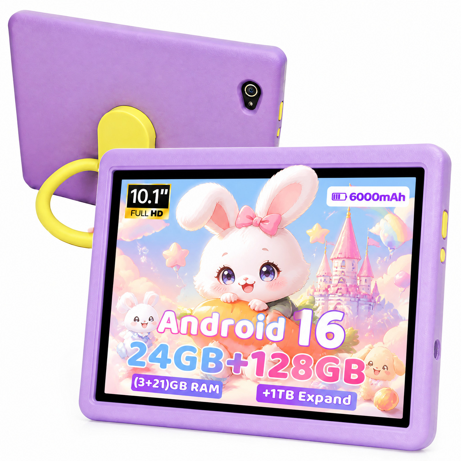 2026 New Kids Tablet 10 inch Android 16 Tablet 24GB+128GB Wifi 6 GMS Shockproof