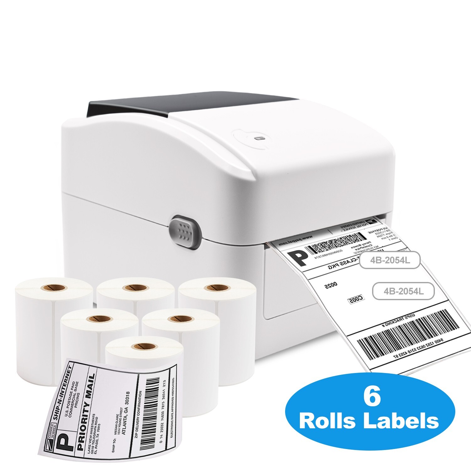 Thermal Shipping Label Printer Barcode USB With 6 rolls 2100 labels