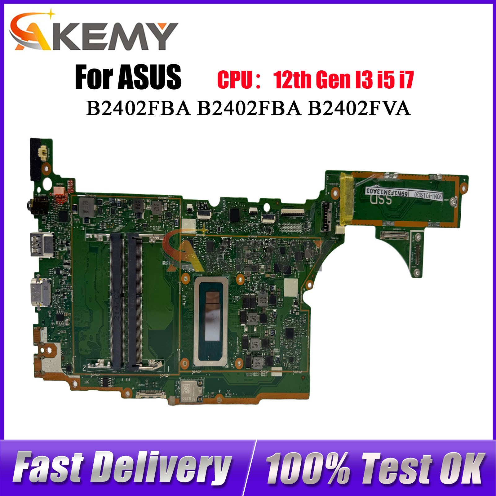 B2402FBA Laptop Motherboard For ASUS B2402FVA Mainboard W/ i3 i5 i7 CPU Tests OK