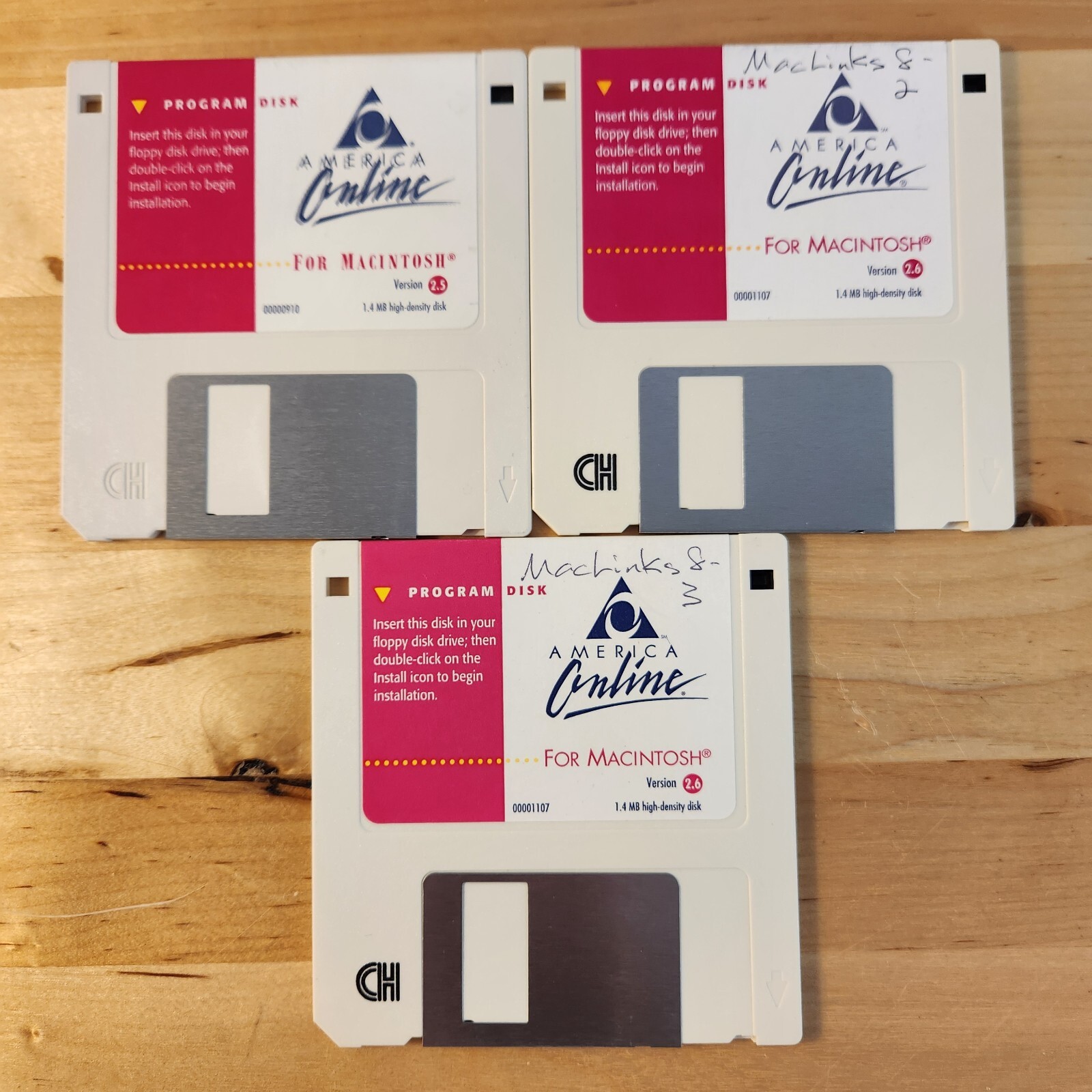 America Online AOL Version 2.5, 2.6 1994 1995 Macintosh 3.5" Floppy Disk