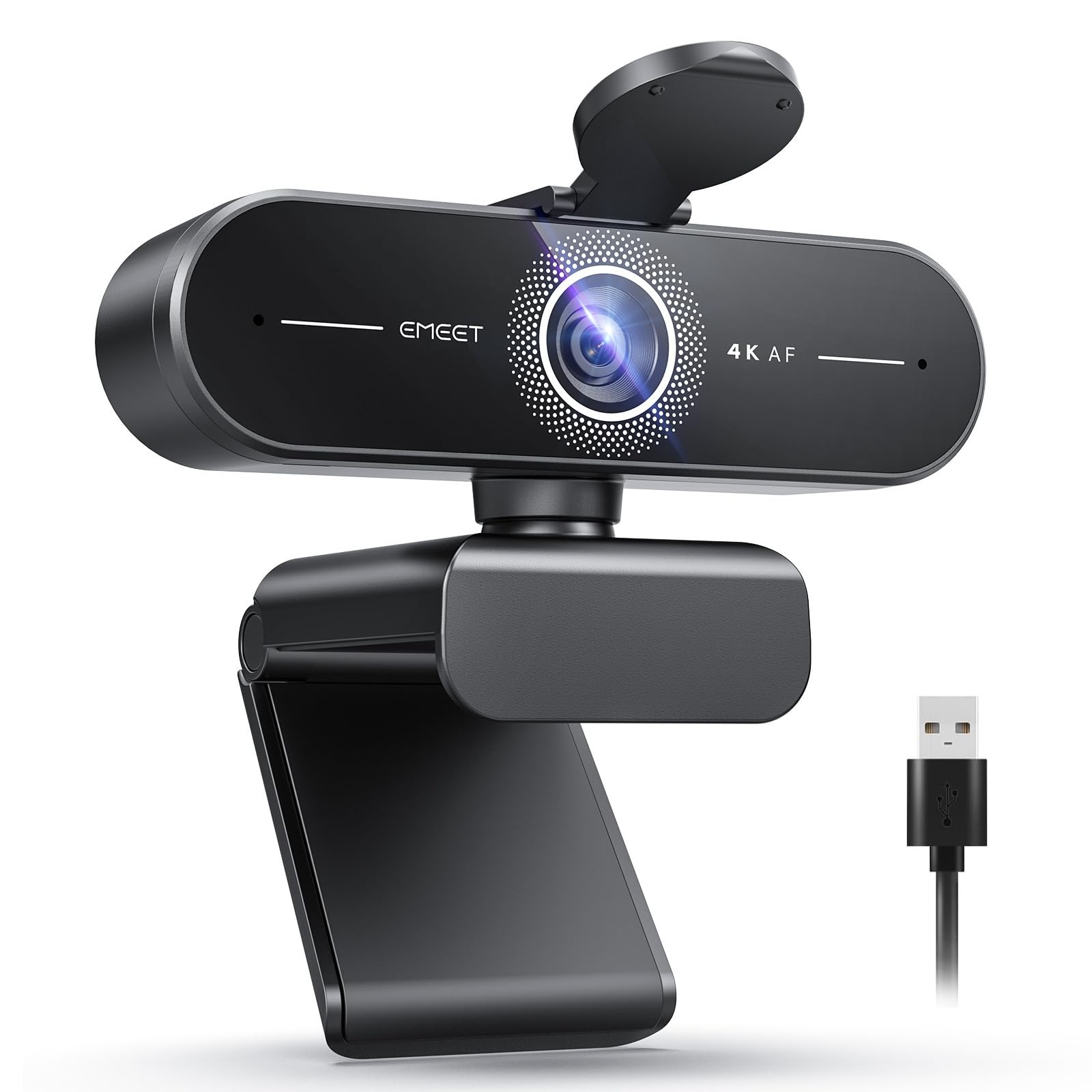 EMEET C60E 4K Webcam: Stream, Game, PDAF AF, Dual Mics, Auto Light, USB PC/Mac