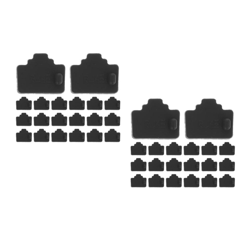 120Pcs Durable Ethernet Jack Dust Plug Covers Black Silicone for Network Ports