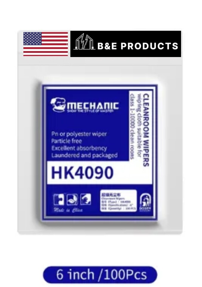 Mechanic HK4090 Anti-Static Dust Free Polyester Wipe Microfiber 14cmX 14cm 100pc