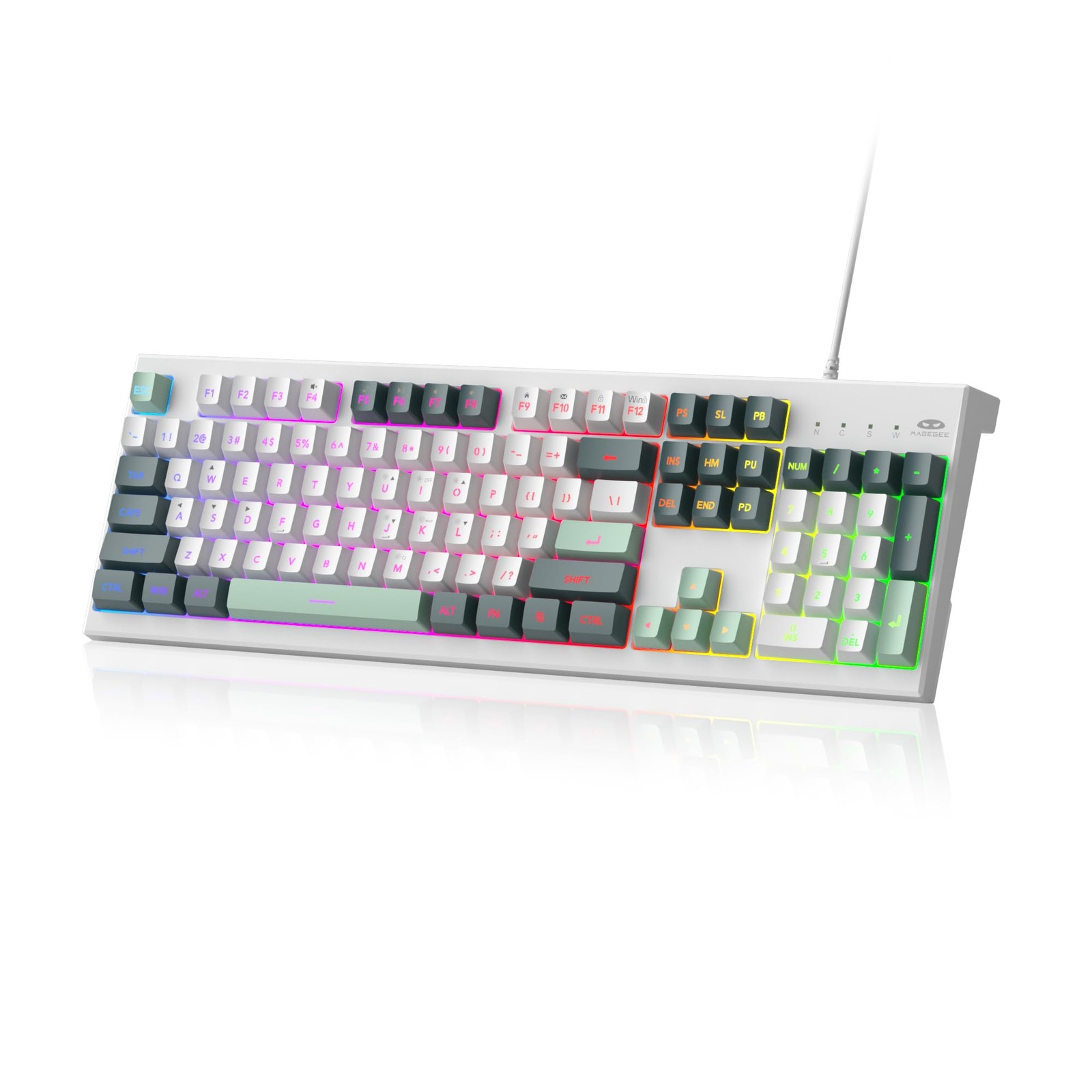 Creamy K2 Classic Keyboard Wired RGB Backlit 104 Keys Waterproof Ergonomic