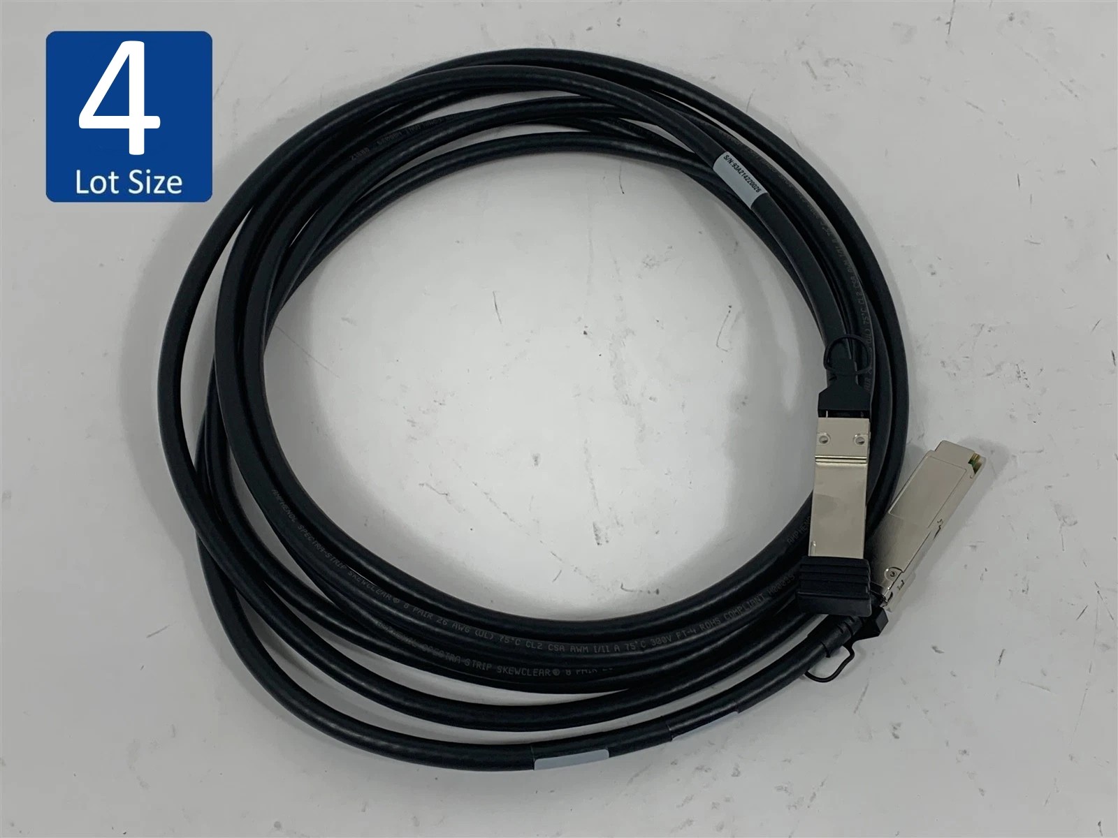 Lot of 4 NETAPP 5M Stacking Switch QSFP+ Cable External SAS 112-00178 X6559-R6