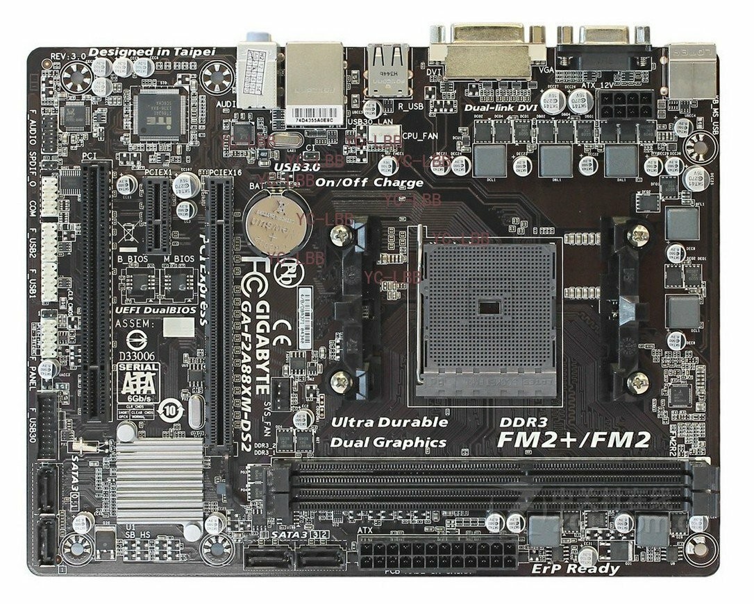 FOR GIGABYTE GA-F2A88XM-DS2 FM2+ / FM2 AMD A88X (Bolton D4) SATA 6Gb/s USB 3.0