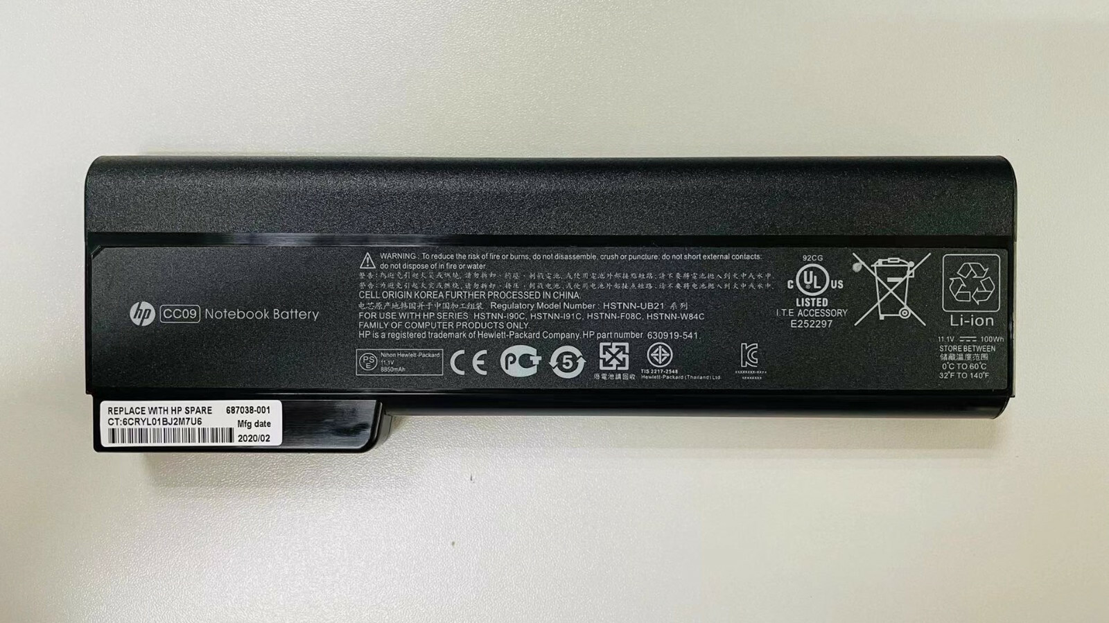 Genuine CC09 ST09 BB09 HSTNN-LB2F Battery For HP EliteBook 8460p 8460w 8470p new