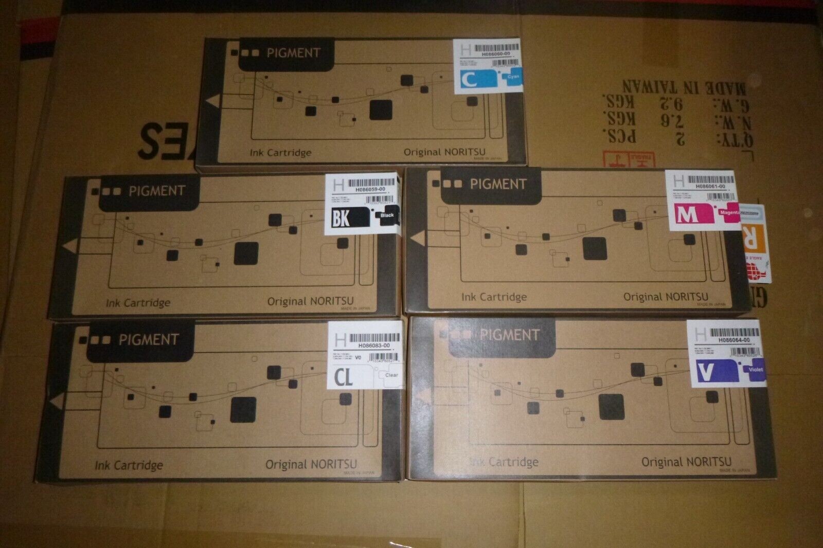 5 OEM NORITSU dDP Ink Cartridges Noritsu M300 / dDP-421 / dDP-621 Ink, 500ml