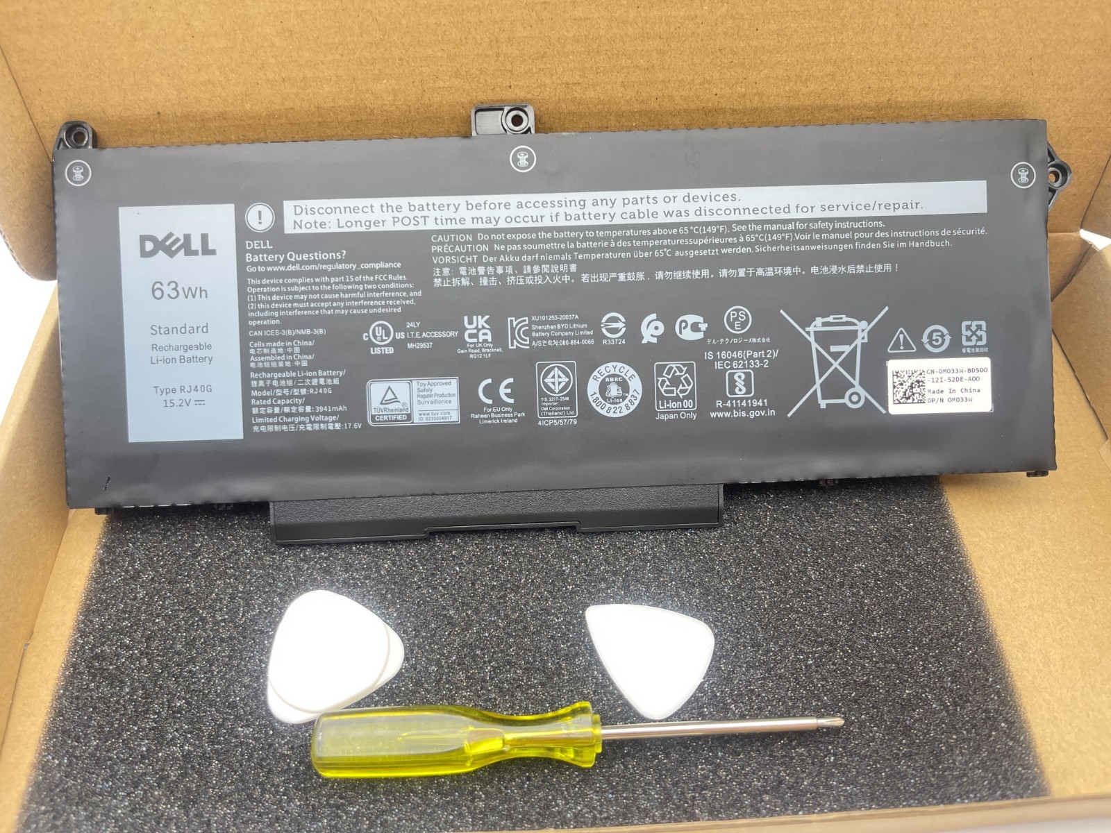 New Geniune RJ40G Battery For Dell Latitude 5420 5520 Precision 3560 P137G P104F