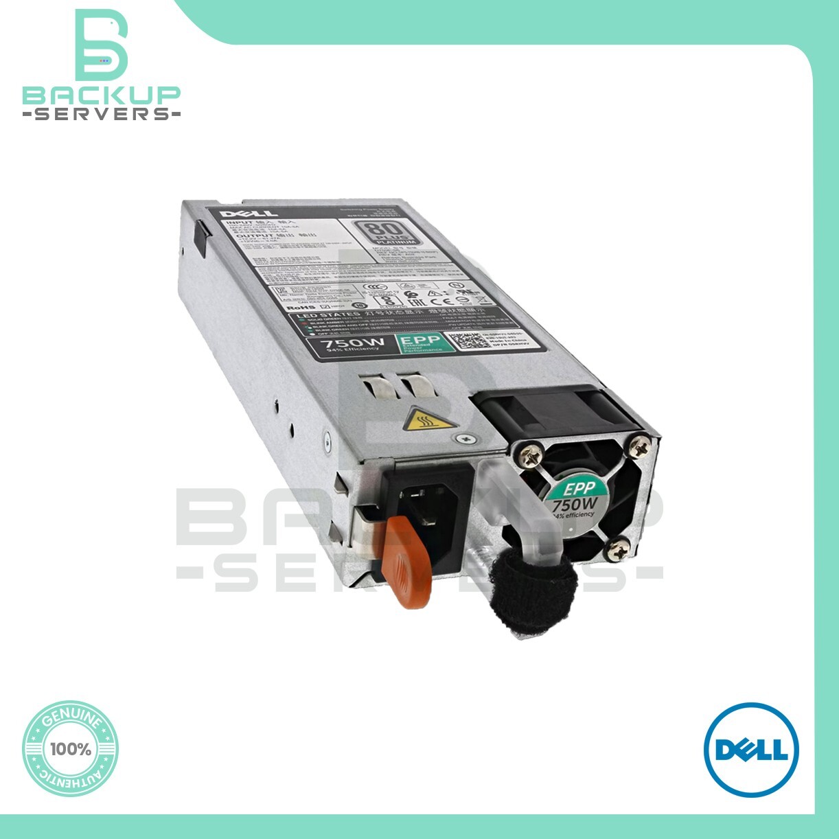 5RHVV Dell PowerEdge R730 100-240V 80 Platinum 750W Hot-Plug Power Supply 05RHVV