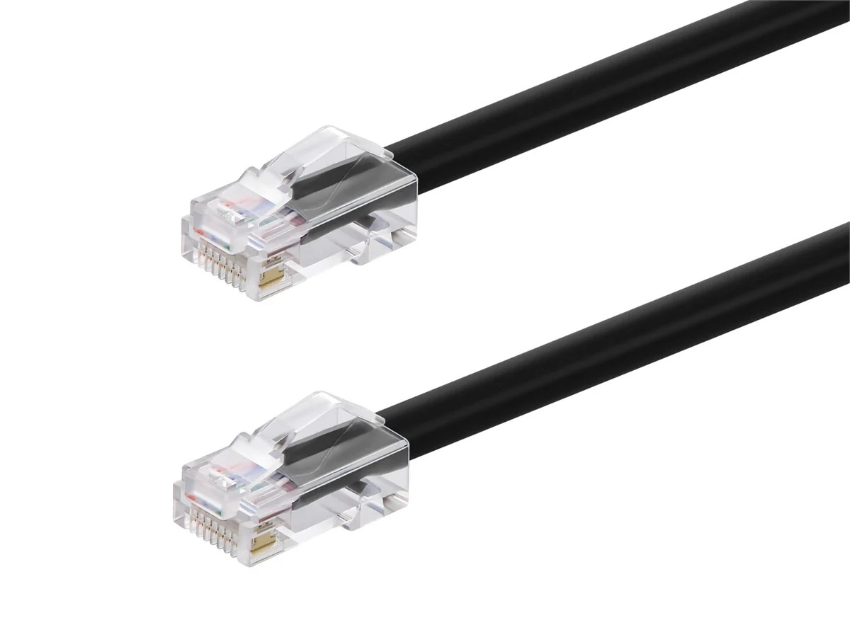 Monoprice Cat6A Patch Cable 25ft Black 26AWG 10G RJ45 Non-Booted Ethernet Cord