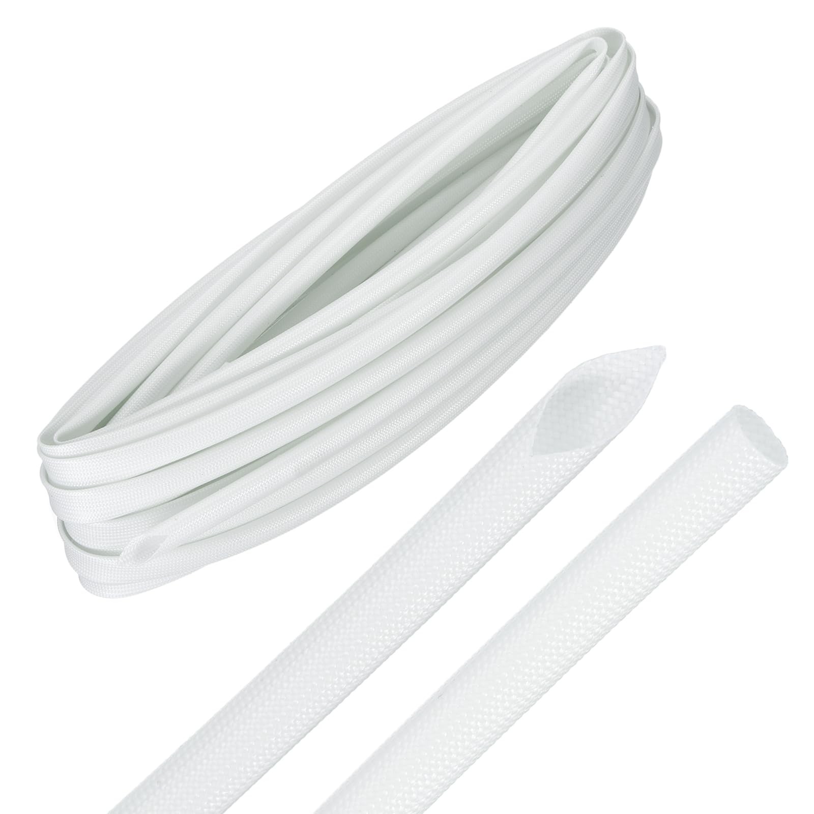 MECCANIXITY Braided Cable Sleeve White 30ft-7mm