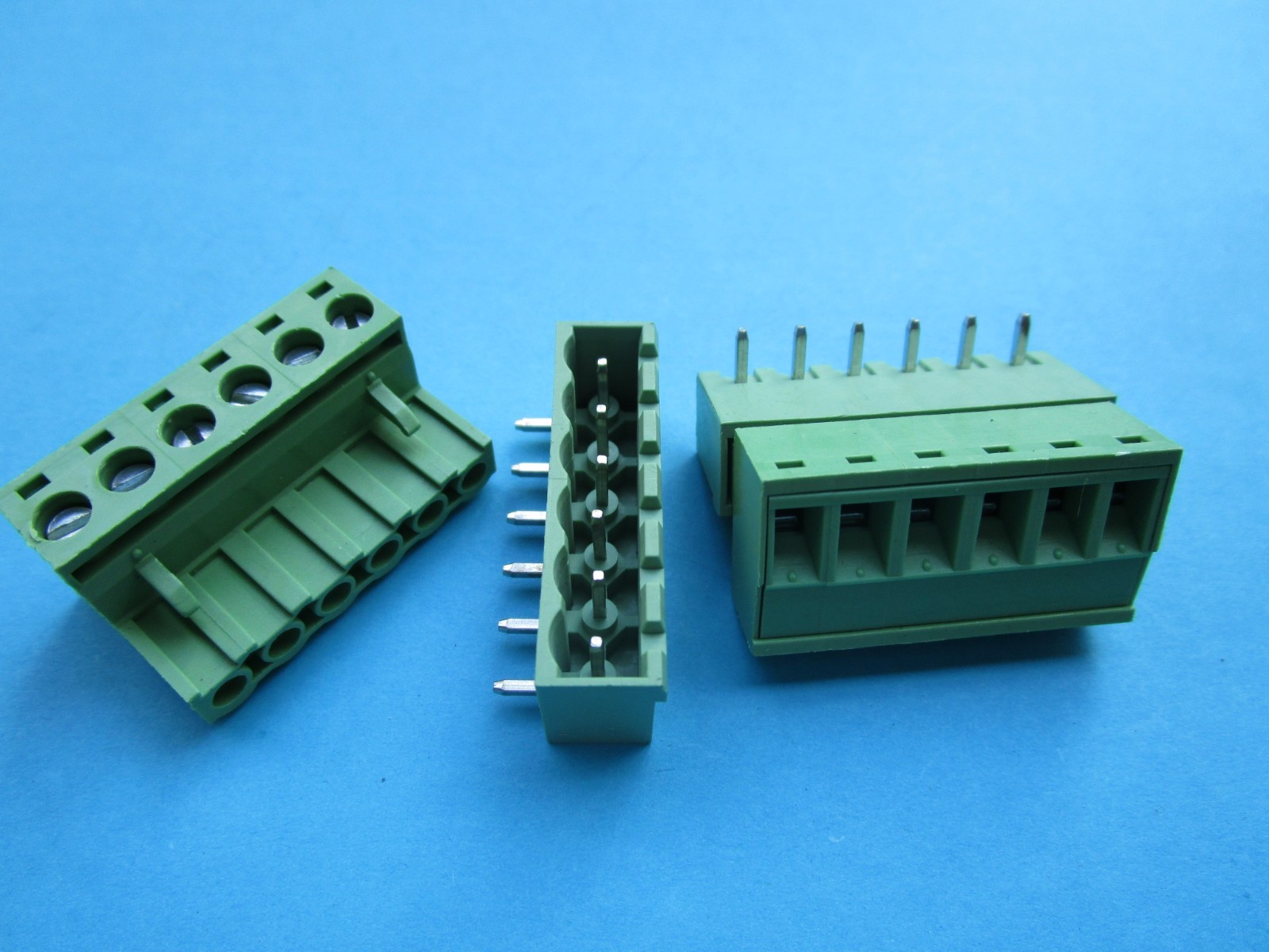 40 pcs 5.08mm Close Angle 6pin Screw Terminal Block Connector Plugable Green New