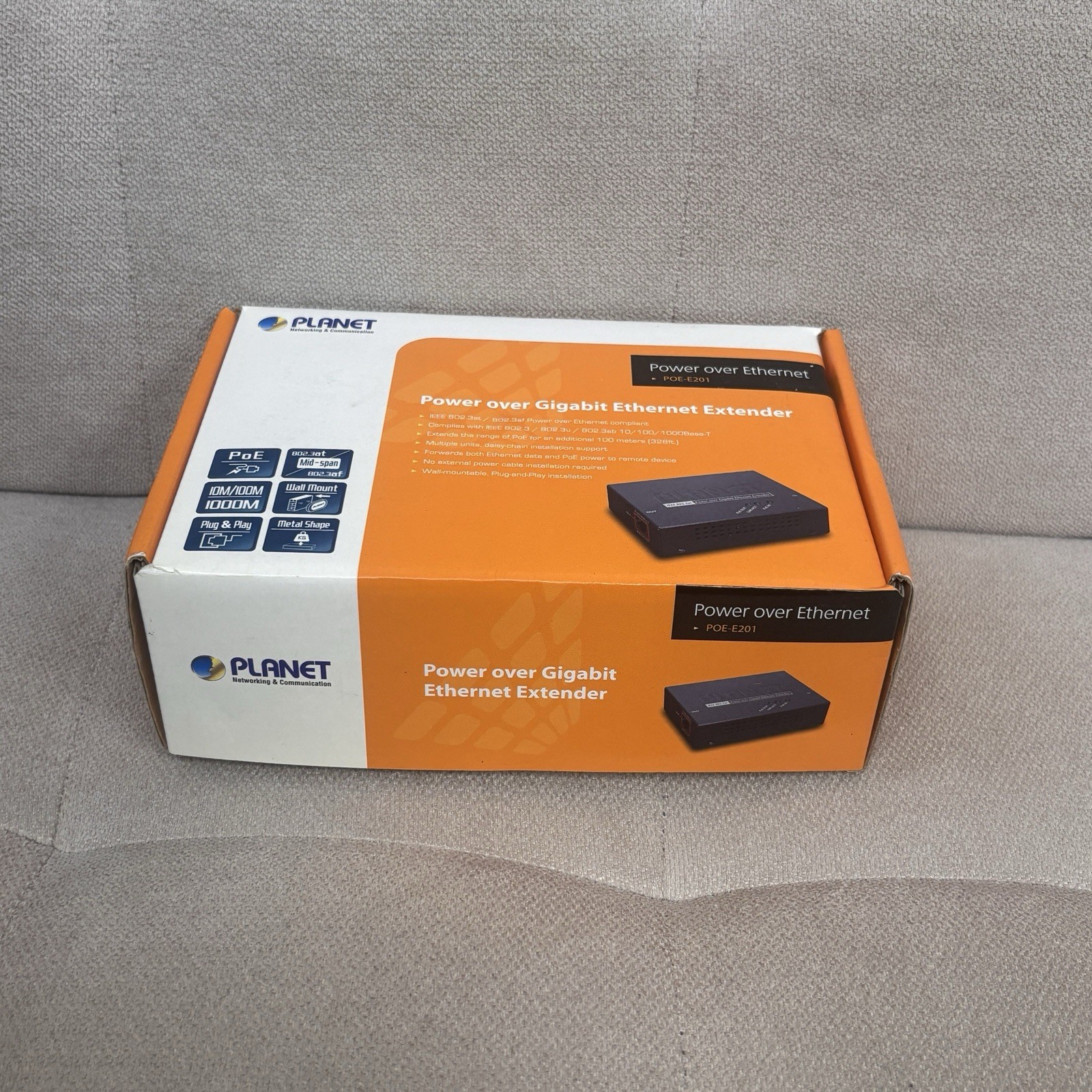 PLANET POE-E201 Power Over Gigabit Ethernet Extender 802.3af at