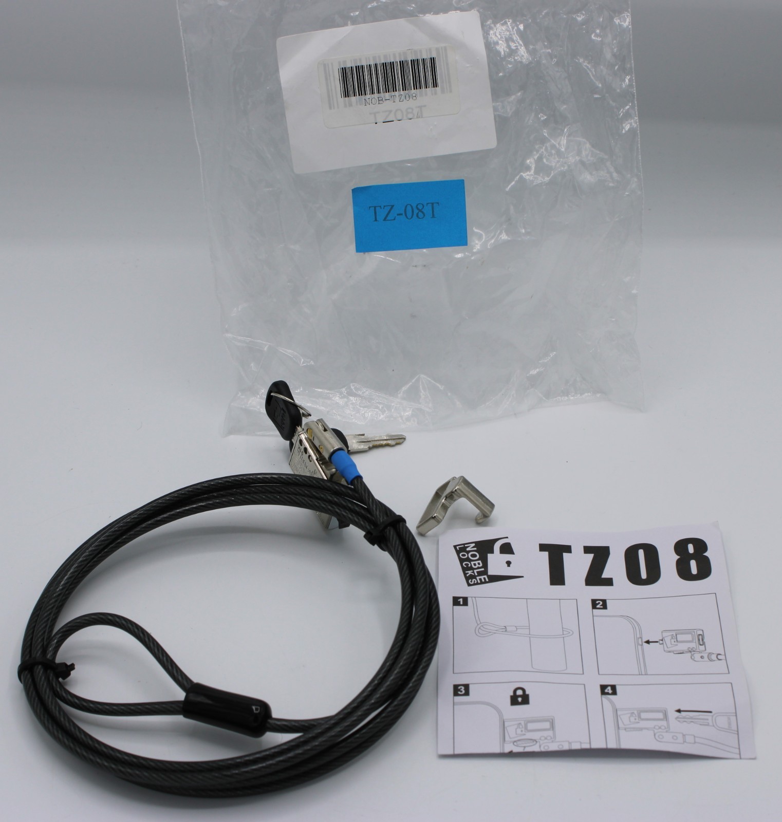 Low Profile Lock TZ08 TZ08T Noble Lock TZ-08T Flat Lock Key Steel Design Laptop