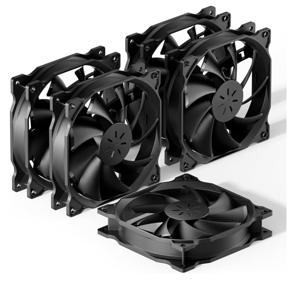 uphere 5-Pack PWM 4PIN Long Life Computer Case Fan 120mm Cooling Case Fan for...