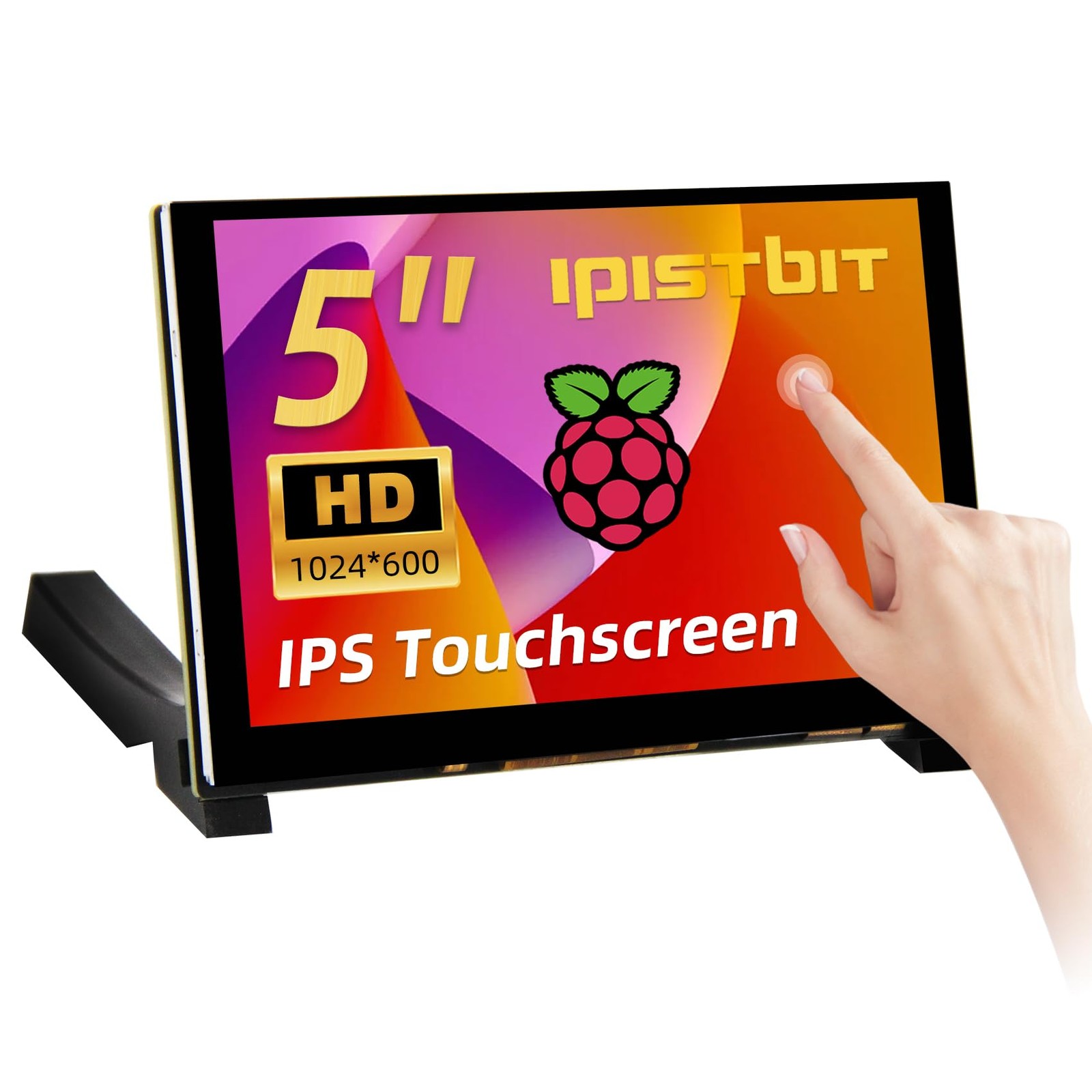 iPistBit 5 Inch HDMI Monitor 1024x600 LCD Touch Screen Display Mini Small Mon...