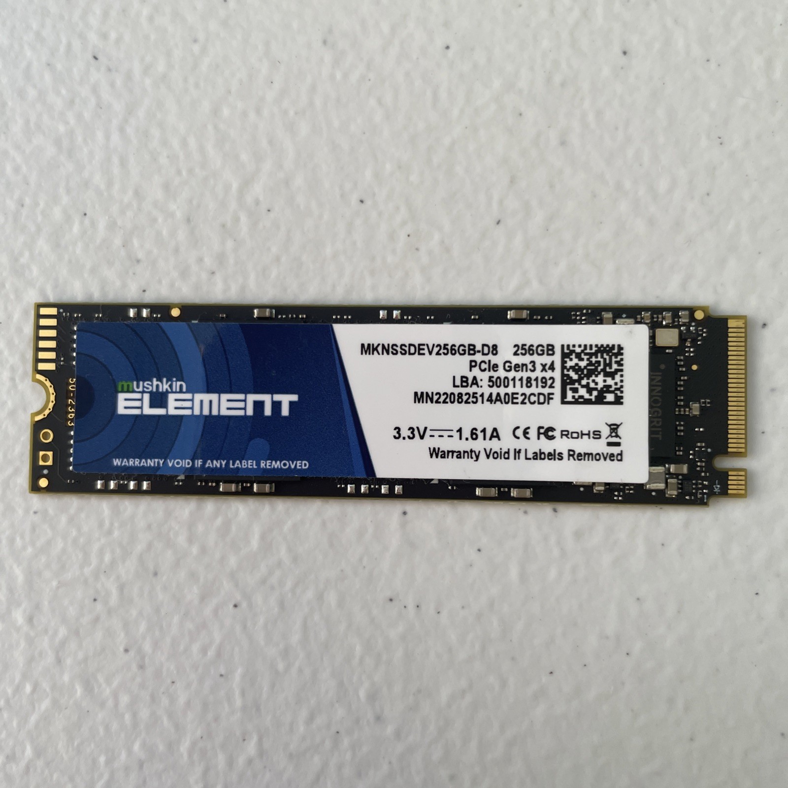 Mushkin Element 256GB M.2 NVMe SSD PCIe Gen3 x4 2280 New Sealed MKNSSDEV256GB-D8