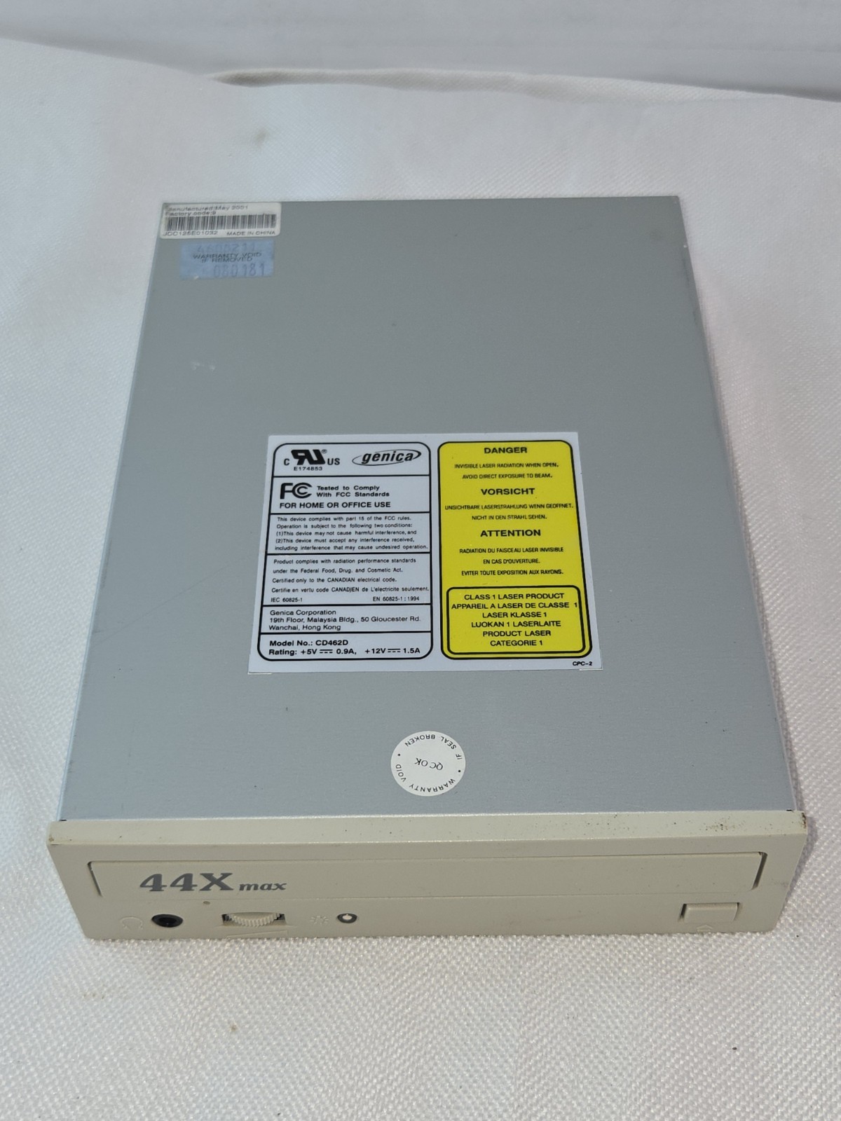 RU Genica Internal CD ROM Drive CD462D 44x max Untested
