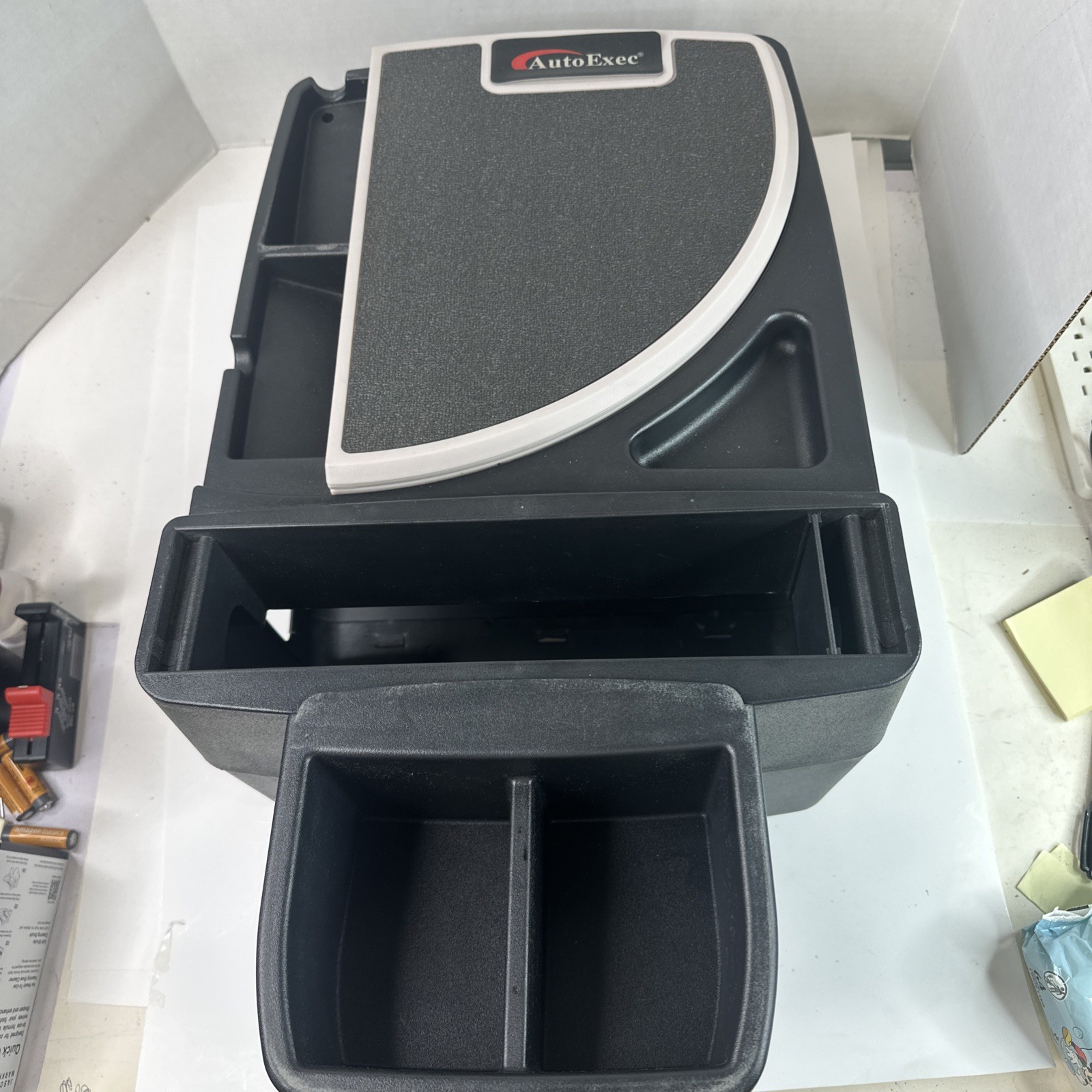 Autoexec Car Desk W/Extendable Surface & Supply Organizer Black