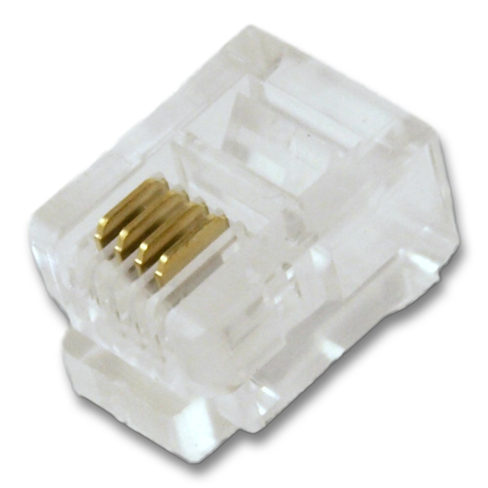 RJ11 Modular Telephone Plug  (6P4C 4 Conductor/2 Lines  20 Pack