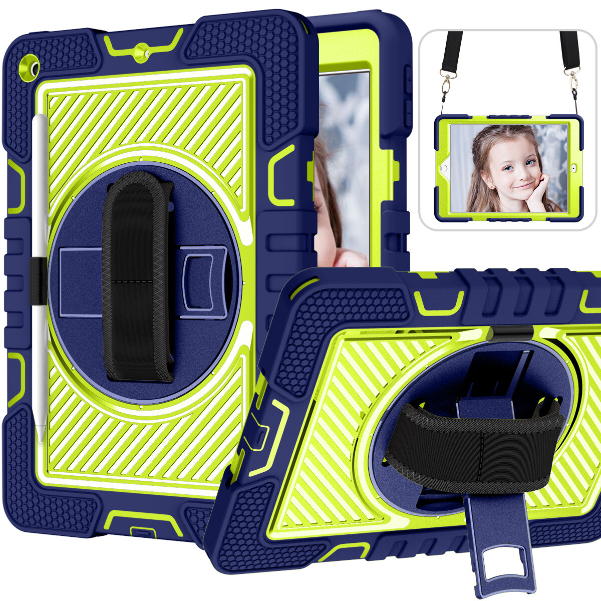 Fr iPad 11th 10th 9th 8th 7th 6/5th Gen Shockproof Heavy Duty Case Cover Strap