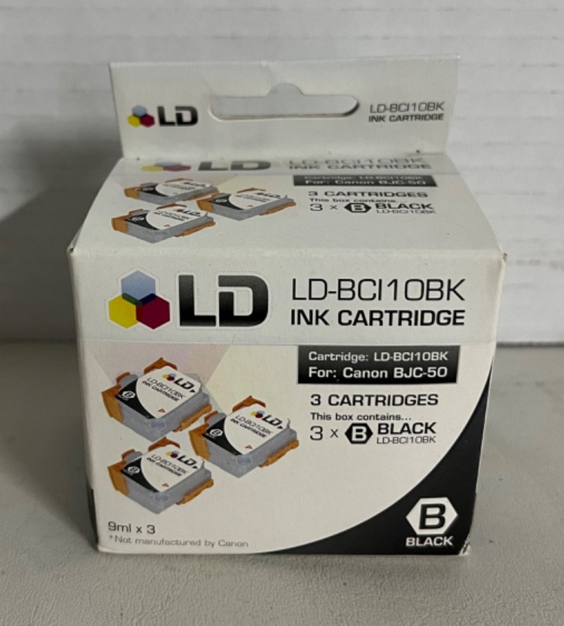LD BCI10BK Ink Cartridge Compatible For Canon BJC-50, 55, 70, 80 BJ30  Printers