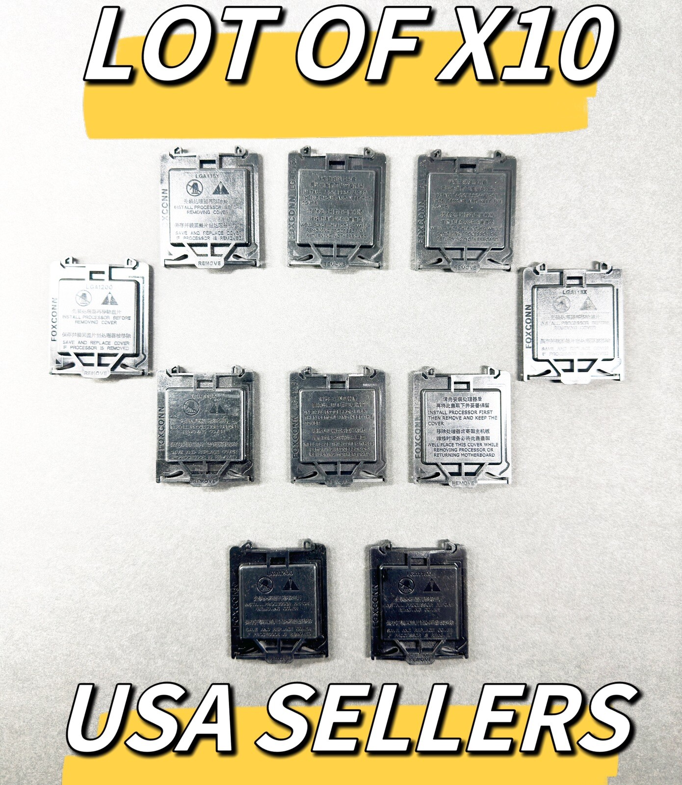 --LOT OF X10-- FOXCONN CPU Socket Cover Protection Intel LGA 1150 1151 1155 1200