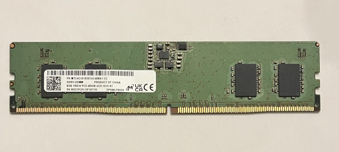Micron 8GB DDR5-4800 PC5-4800B UDIMM Desktop RAM Memory MTC4C10163S1UC48BA1