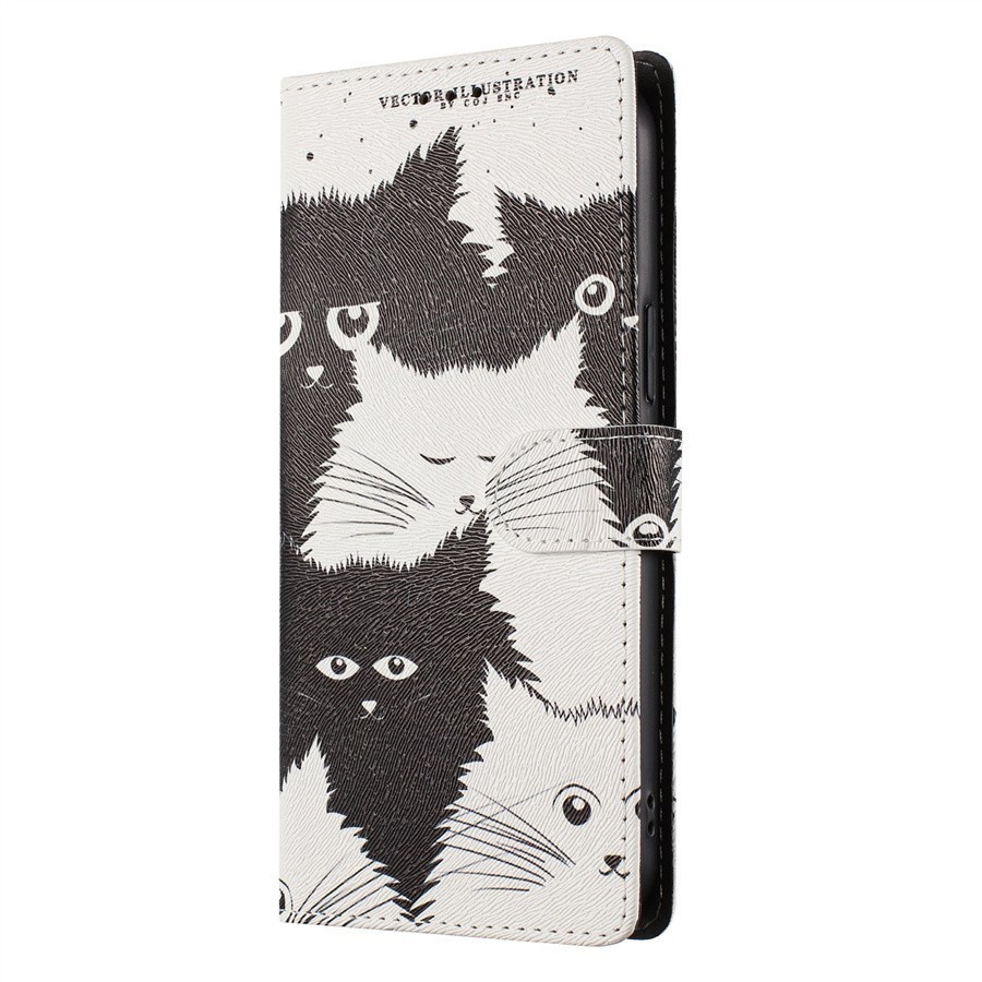 Flip Cat Flower Wallet Cover Case For Motorola G Stylus G Play Edge E30 G42 G22