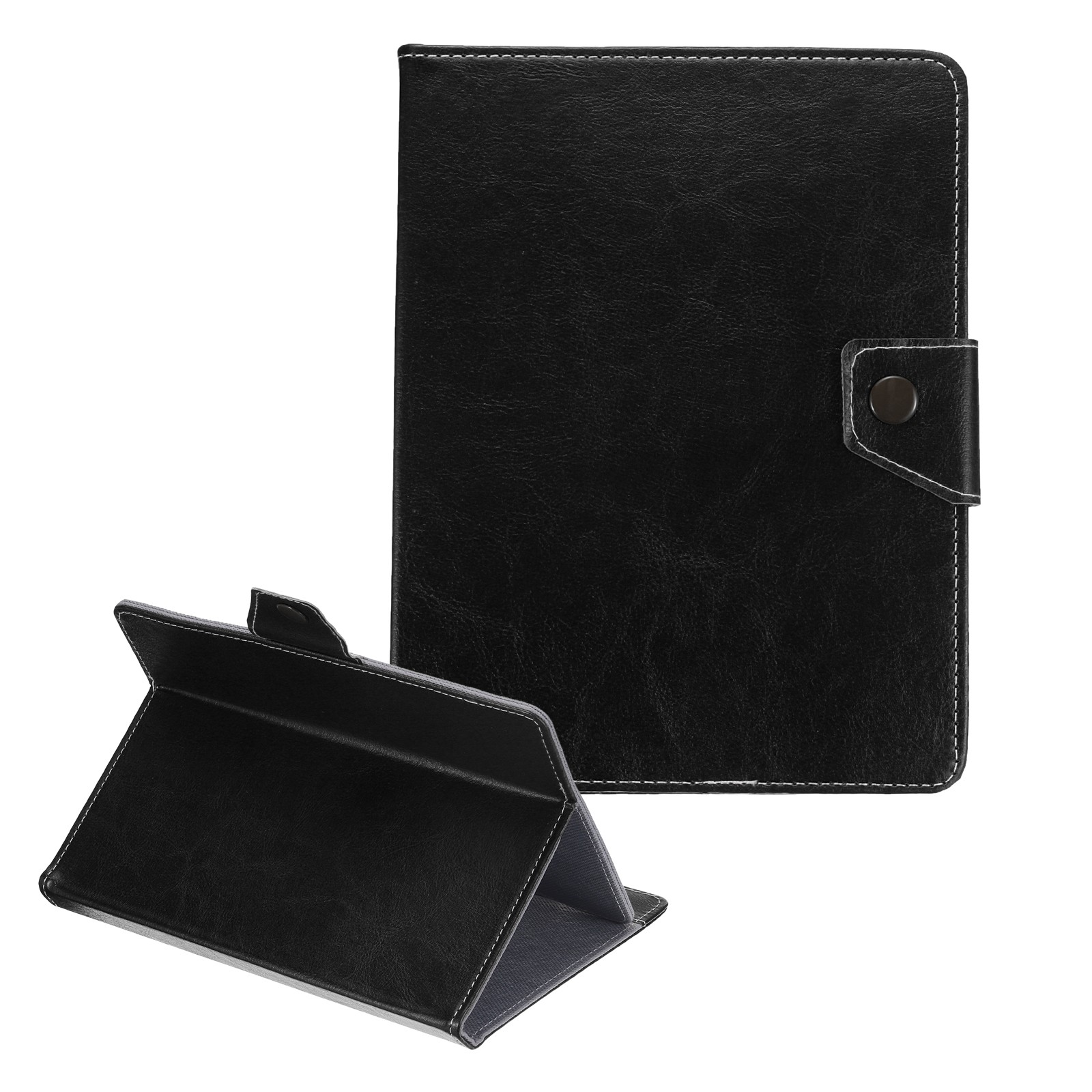 Universal 8 Inch Tablet Case Protective Folio PU Leather Shell Case Black