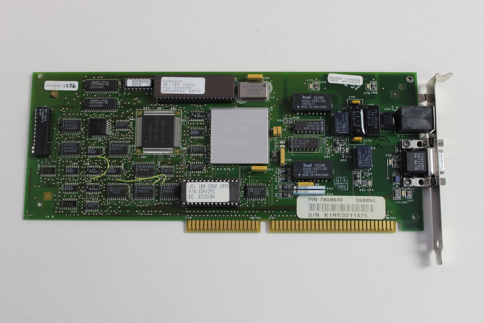 IBM 03F0216 ISA 16 BIT 16/4 TOKEN RING ADAPTER 03F0215 78G9640  WITH WARRANTY