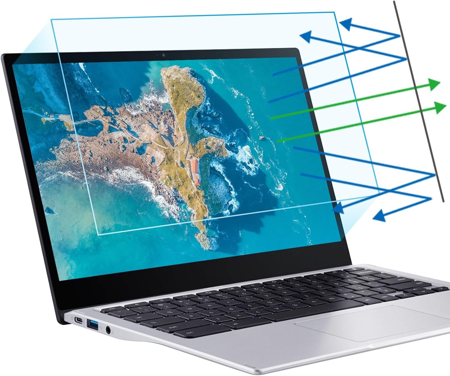 15.6 inch Anti Blue Light Screen Protector for All 15" Laptops with 16:10 Ratio