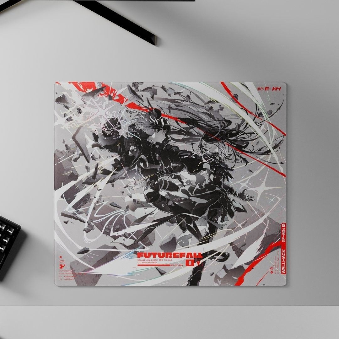 WALLHACK Skyped SP-004 Limited Edition Futurefall Glass Gaming Mousepad W/ Box