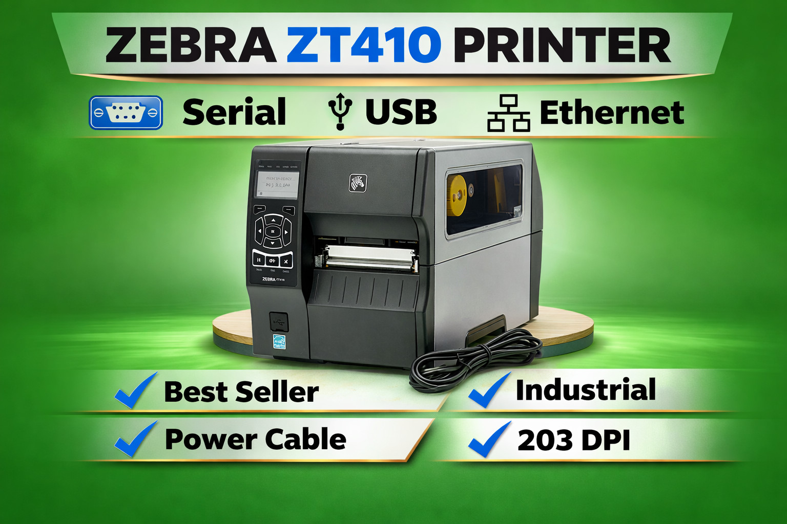 *ZASP Certified* - Zebra ZT410 203dpi Thermal Label Printer ZT41042-T010000Z