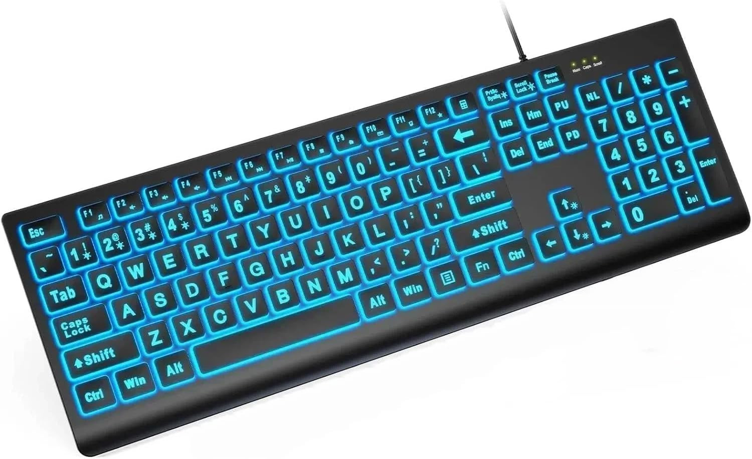 Wired Large Print Backlit Computer Keyboard, K11PRO