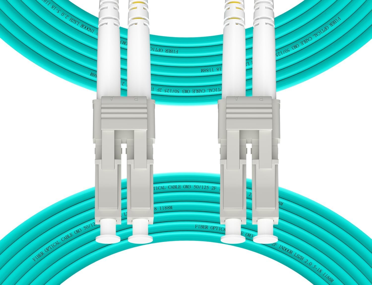 Fibergaga®LC to LC OM3 Fiber Patch Cable Multimode Duplex, 8M(26ft) | Multi M...