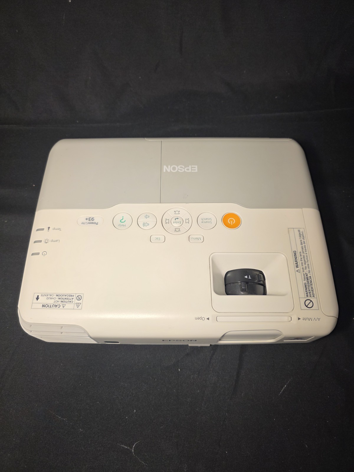 Epson PowerLite 93+ 3LCD Projector HDMI 2600 Lumens Only 38 Lamp Hours, H382F